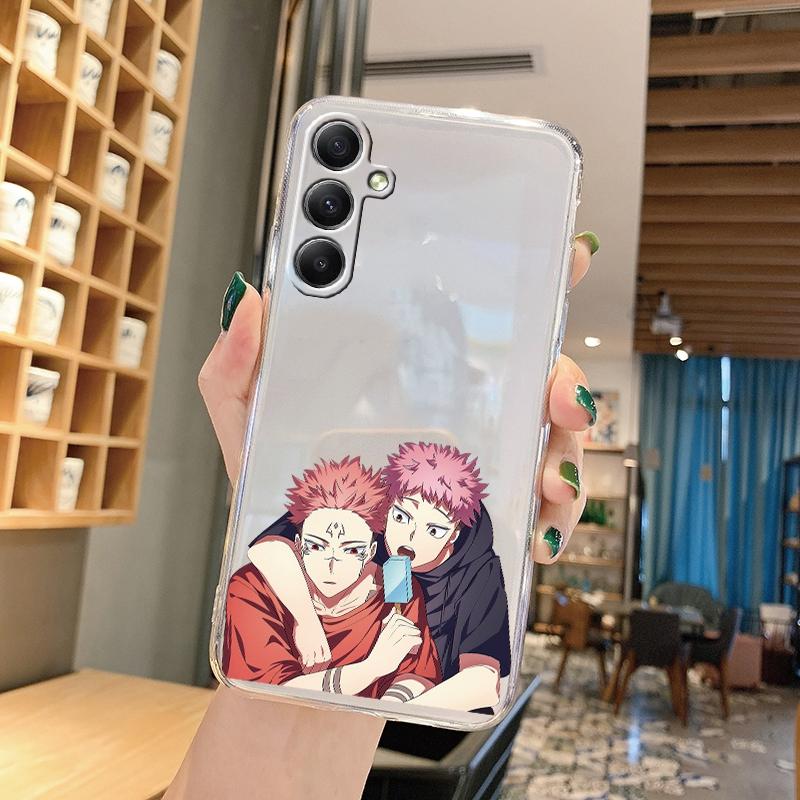 Мягкий прозрачный силиконовый чехол с рисунком аниме для Samsung A55 M35 S24 Xiaomi Redmi Note 13 Poco C65 iPhone Camera Противоударный защитный чехол