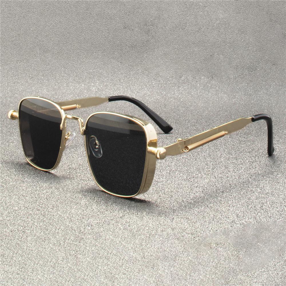 2PCS ZXWLYXGX Metal Steampunk Sunglasses Men Women Fashion Glasses Brand Designer Retro Vintage Sunglasses