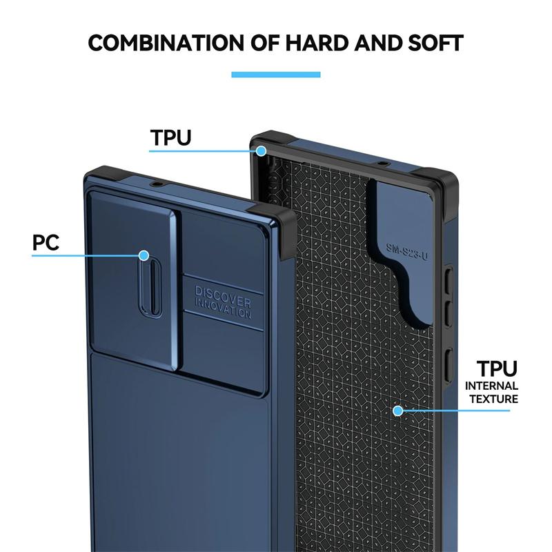 Прочный чехол-бампер Armor Slide с защитой камеры для Samsung Galaxy S26 S25 Edge S24 S23 S22 S21 FE Plus Ultra, противоударная крышка