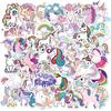 50 Cartoon Patterns Unicorn Doodle Stickers Suitcase Guitar Skateboard Waterproof No Glue Can Be Sticker