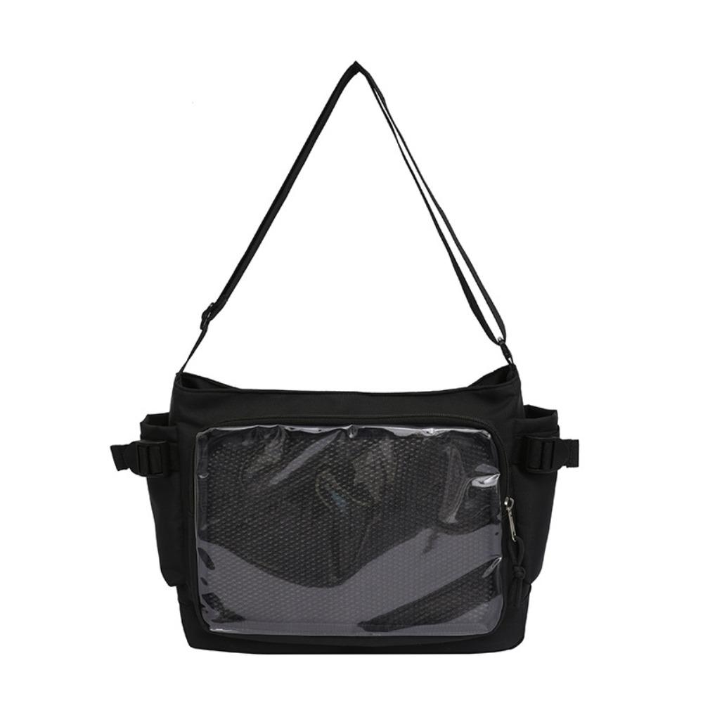 Clear Badge Display Shoulder Bag PVC Crossbody Bag Casual Transparent Pocket Itabag JK