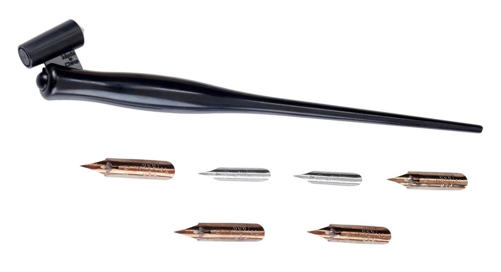 Набор ручек для каллиграфии Speed Ball Art с косым пером, перья и косая ручка (6 бочкообразный колено)