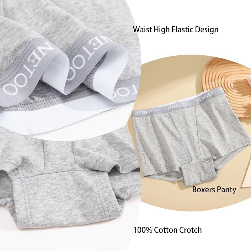 FINETOO Хлопковые трусики для женщин, трусы-боксеры с высокой талией, удобные трусы, женские трусы