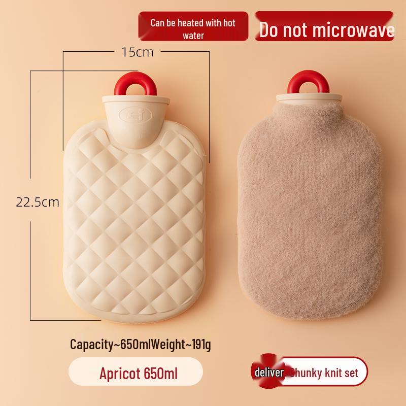 Winter Mini Plush Hot Water Bottle Hand Warmer, Explosion-Proof, Anti-Scald, Small Size for Women