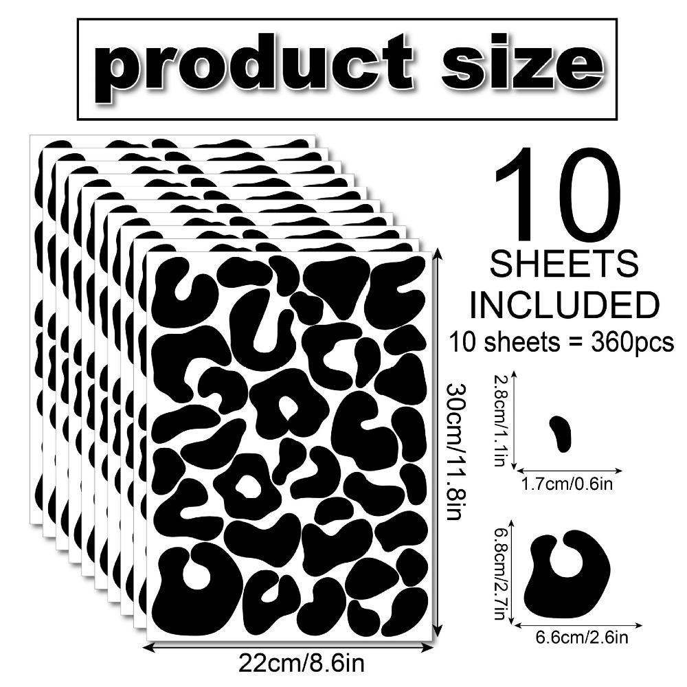 10 листов настенных наклеек с леопардовым принтом, настенные наклейки с черным леопардовым принтом, виниловые обои для самостоятельного снятия обоев и приклеивания для спальни, детской комнаты, украшения дома