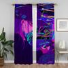 Vaporwave Cybernetic Art Curtains for Living Room Curtain Tulle for Bedroom Partition Shades Halloween Decoration Kitchen Camera