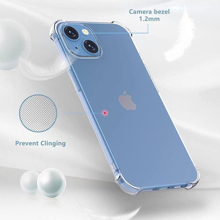 Protective Case - BOOLING - for iPhone 15 - Silicone - Transparent - Shockproof Reinforced Corners
