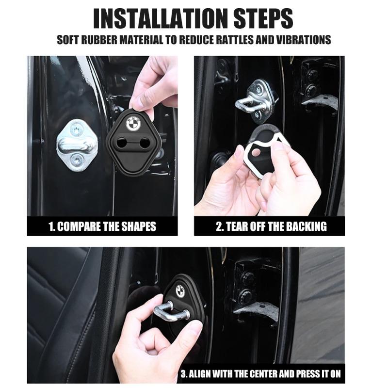 BALPJ1 4Pcs Car Door Lock Cover Protective Decoration Case For BMW 1 2 3 4 5 6 7 Series X1 X3 X4 X5 X6 X2 X7 F10 F15 F20 F30 M E36 E46