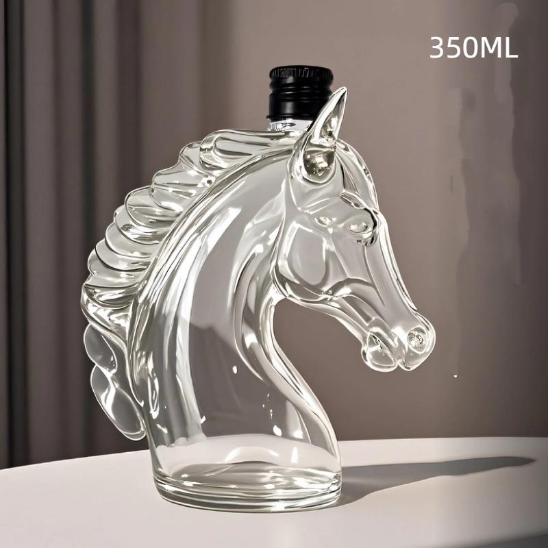 Бутылка виски Гравированный графин из стекла в форме лошадиной головы Для виски Бурбона Бренди Уникальная бутылка для ликера Подарок для любителей виски