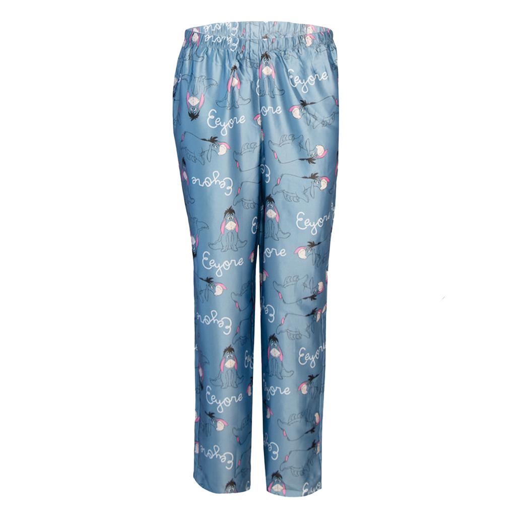 Winnie the Pooh Womens/Ladies Eeyore Satin Straight Leg Long Pyjama Set