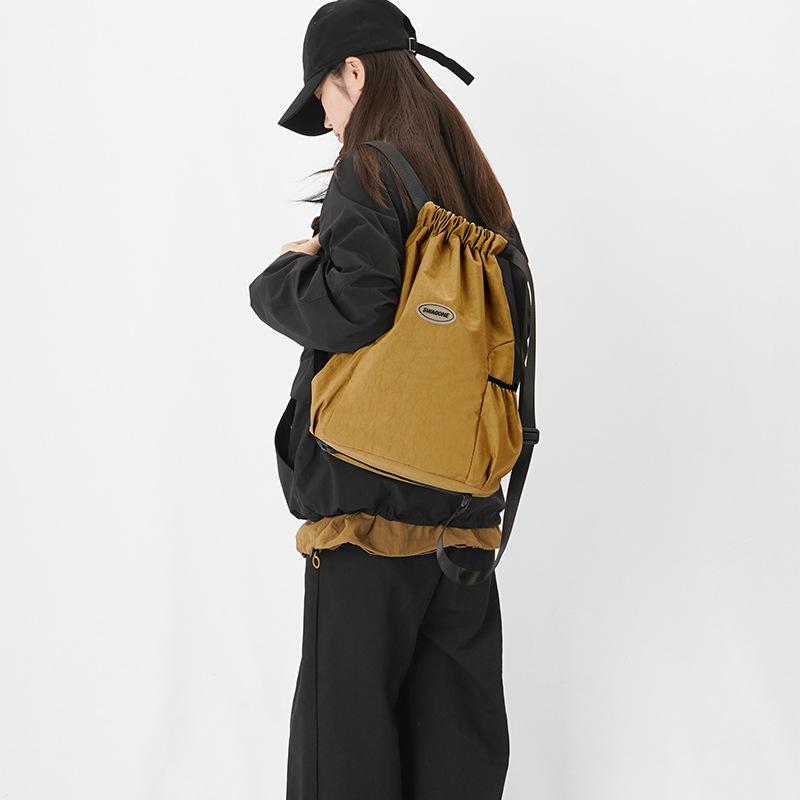 Модный рюкзак на шнурке, затягивающийся, повседневный, простой, однотонный, для занятий спортом на открытом воздухе, затягивающийся, футбольный, легкий рюкзак