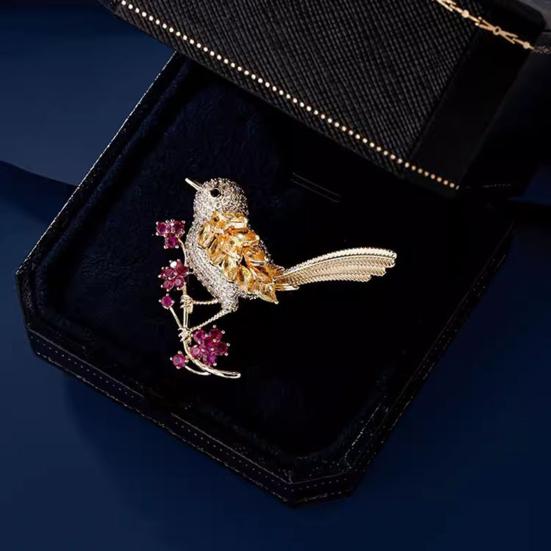 Брошь в виде цветка сливы, украшение в виде птицы, украшение для торжественного костюма, воротника, шляпы, шарфа, прищепки для выпускного бала, украшения для одежды