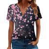 Women's T Shirt Tee Printed Short Sleeve Daily Weekend Fashion Basic V Neck Regular Top