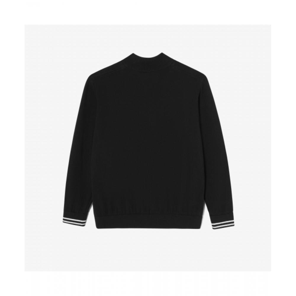 Lacoste Мужской свитер с высоким воротом на молнии [черный]