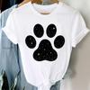 Paw Dog Pet  Women Printing Short Sleeve Tshirt Casual Fashion Clothes  T Tee Top Print  Female Clothing Graphic T-shirt