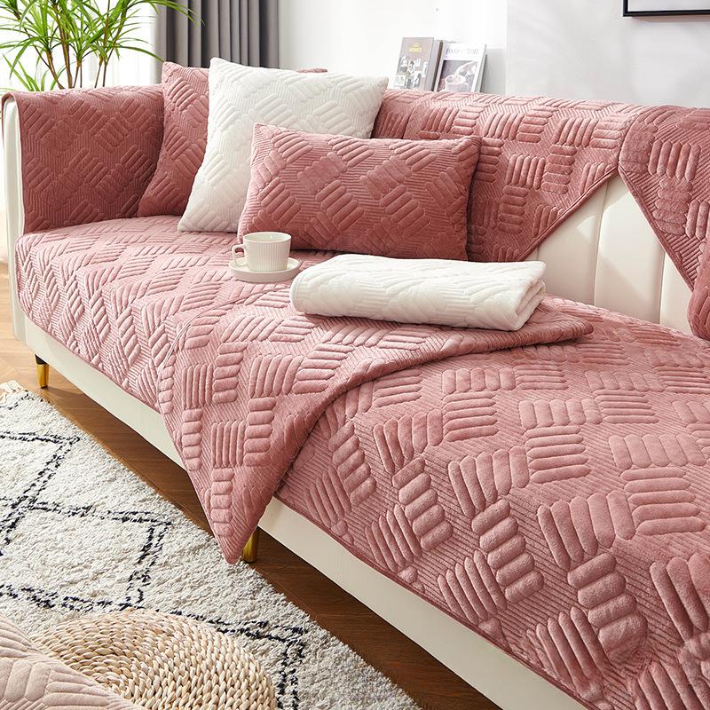 Зимняя плюшевая подушка для дивана, простая современная нескользящая тканевая подушка для дивана, чехол для дивана, чехол