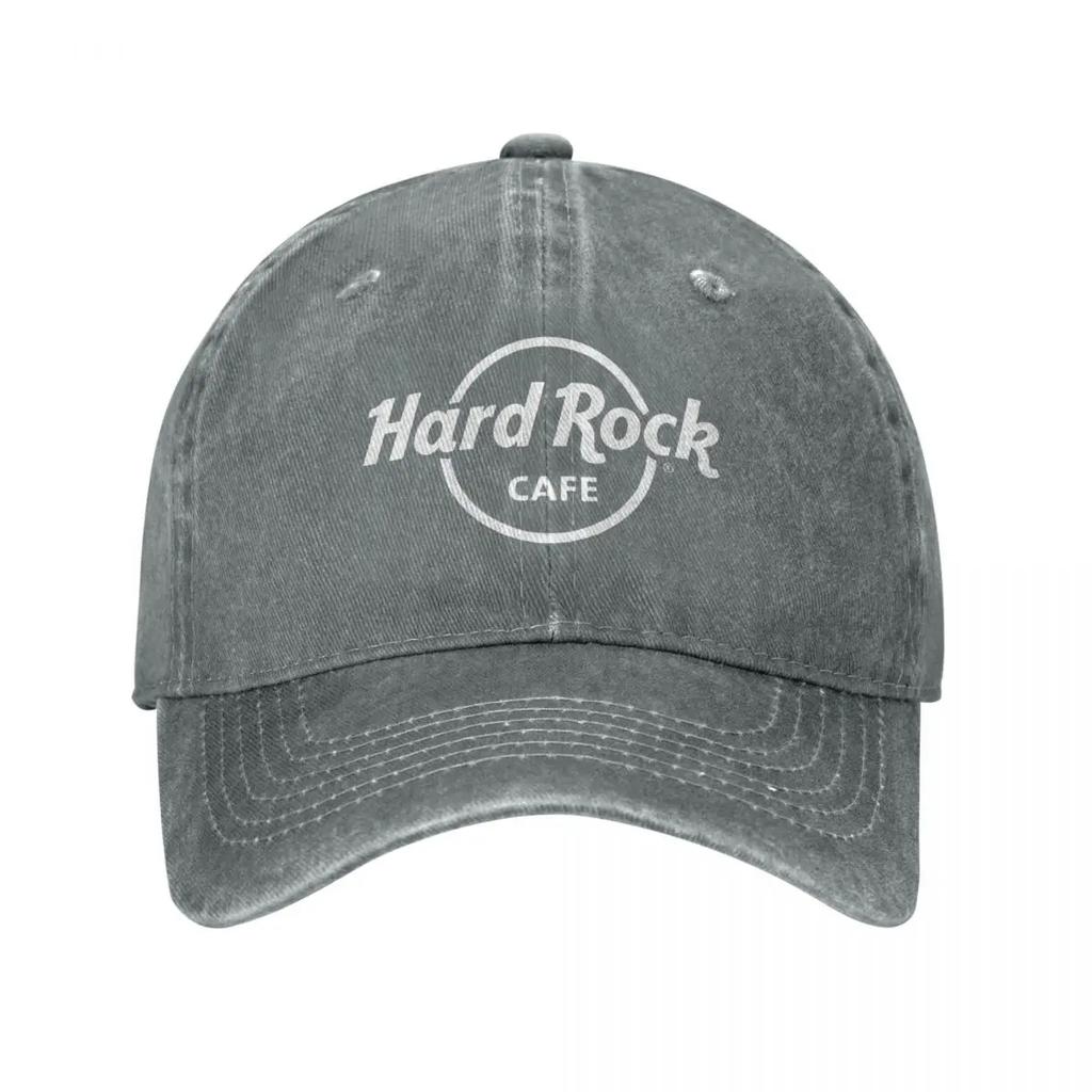 Hard Rock Logo Cafes Baseball Cap Vintage Distressed Denim Washed Restaurant Bar Cap Men Women Outdoor All Hat