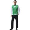 Oktoberfest Men's Waiter Vest Clothing Cos Suit, Green Printed Wine Party Men's Vest