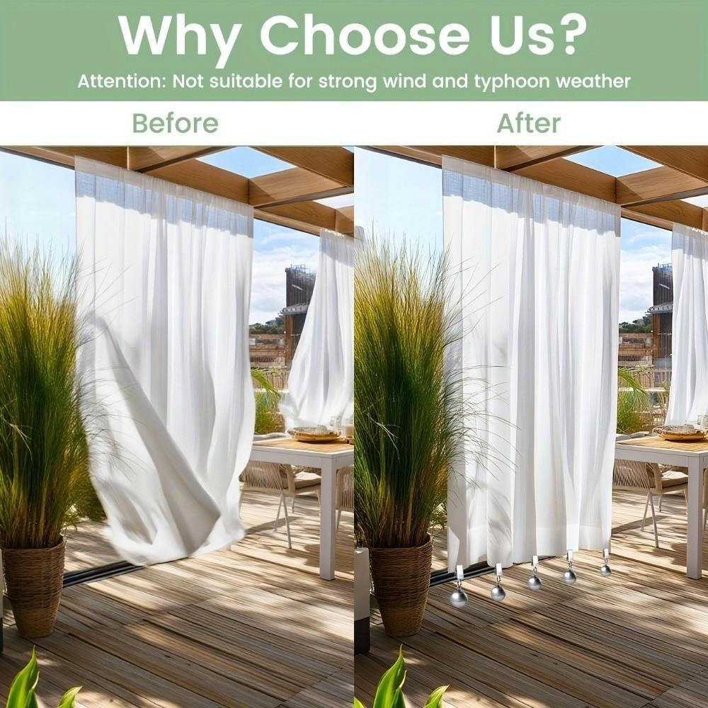 4Pcs Heavy Duty Outdoor Curtain Anchors Stainless Steel Tablecloth Weights Camping