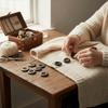30pcs 40mm Craft Sewing Buttons 4 Holes Round Wood Buttons Vintage Style Coat Buttons  DIY Crafts