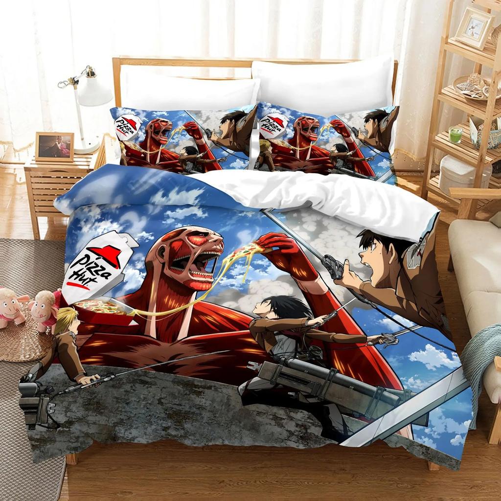 New Attack On Titan Bedding Set Single Twin Full Queen King Size Attack On Titan Bed Set Children Kid Bedroom Duvet Cover Sets