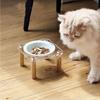 Increased Height Raised Cat Feeder Single/Double Bowl Ceramic Pet Food Basin Household