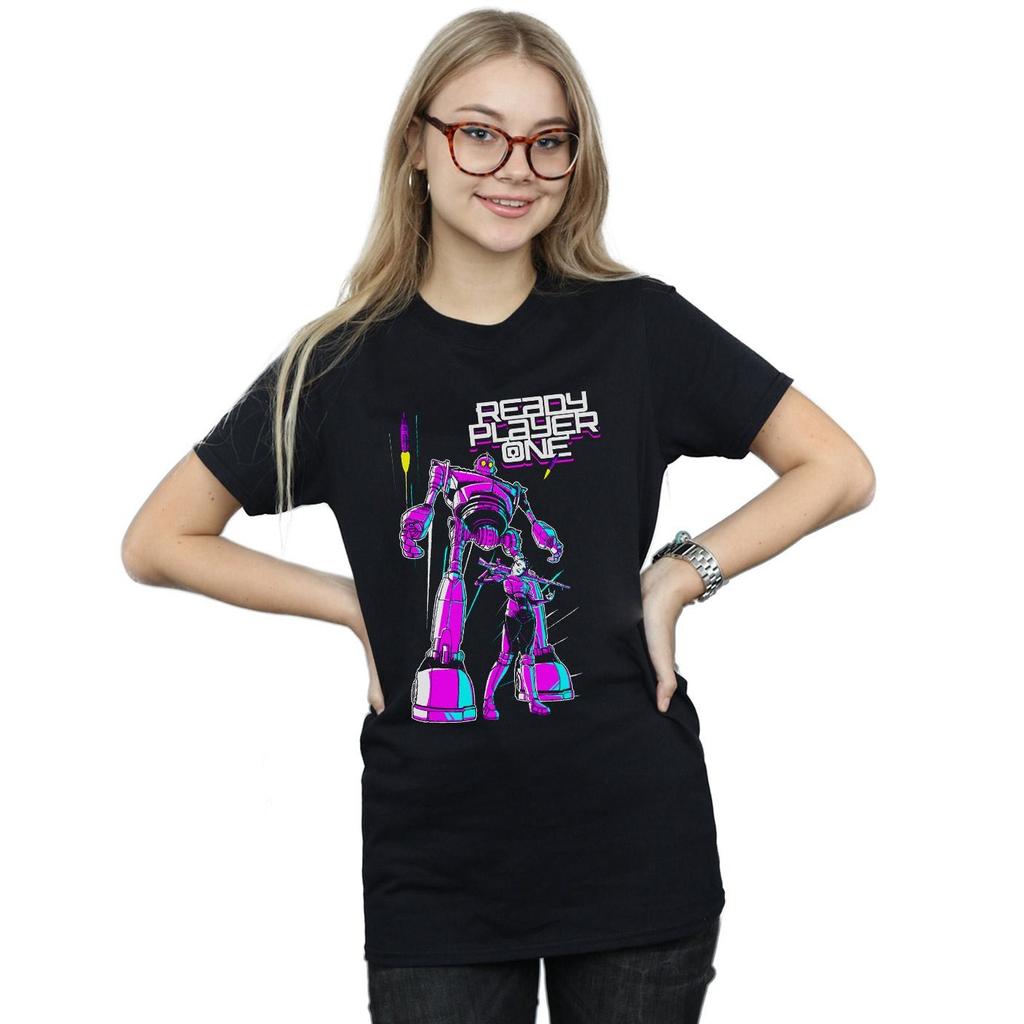 Ready Player One Womens/Ladies Iron Giant And Art3mis Cotton Boyfriend T-Shirt