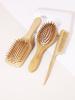 Natural Bamboo Hair Brush Set, Anti-static Fine Toothed Comb, Scalp Massage Wooden Paddle brush,Special for Real Hair Wigs