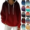 Women's Fashion Casual Gradient Print Pullover Long-Sleeve Hooded Sweatshirt