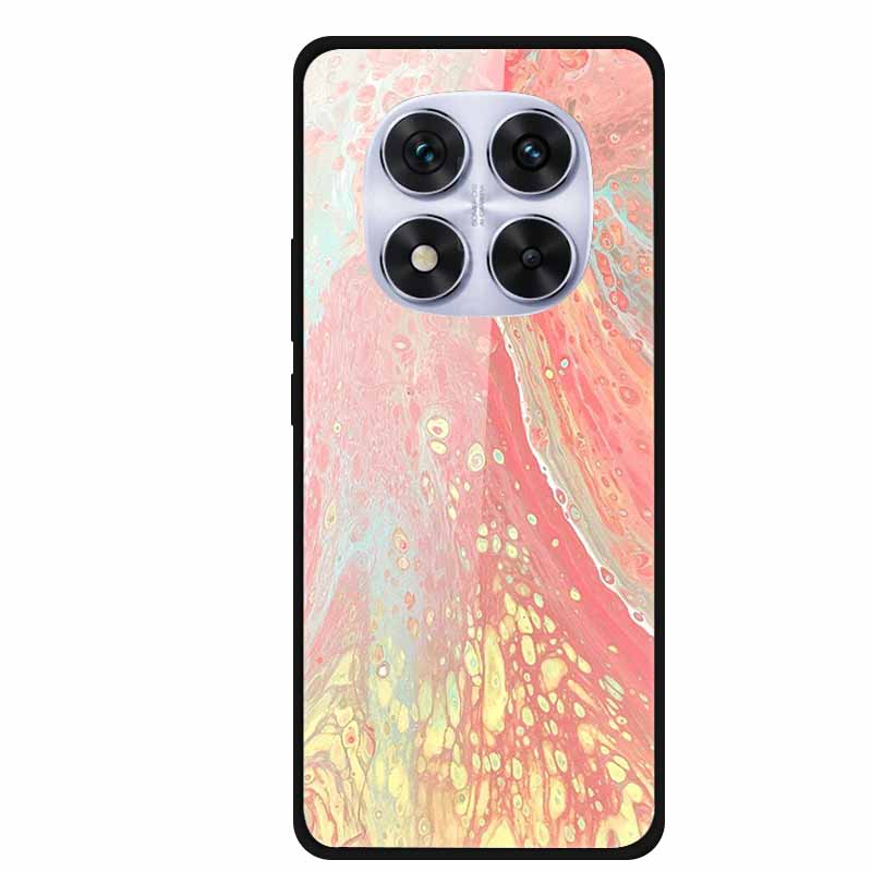 Закаленное Стекло Чехол Для Xiaomi Redmi Note 14 Pro 5G Задняя Крышка ПК Жесткий Ударопрочный Чехлы Пиво Мраморная Текстура Крутой Модный Funda