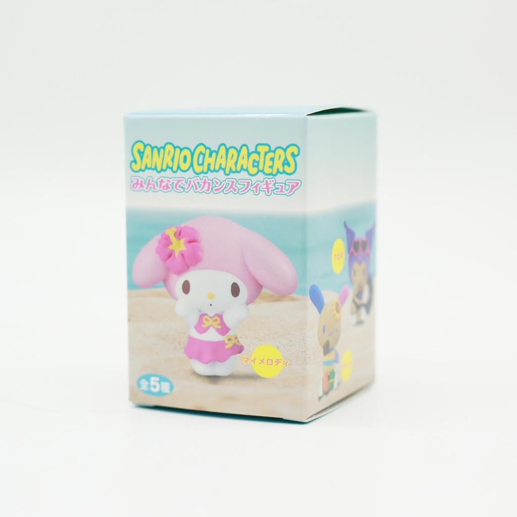 Фигурка Sanrio Аниме Хелло Китти Куроми Черная Кожа Китти Кот Мелоди Летний Отпуск на Морском Побережье Серия Сюрприз Коробка Игрушка Украшение Подарки для Детей