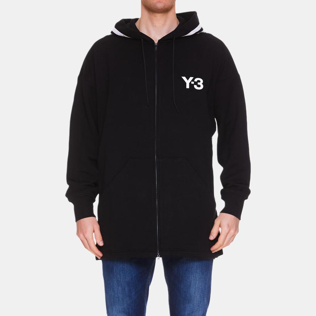 Y-3 Ss22 Solid Logo Stripes Printed Long Sleeve Hoodie Jacket Men jackets Black HG6072