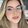 Women's Glasses Fashion Personality Retro Cat Eye TR90 Plain Glasses Students' Street Shot Travel  Commuting Glasses