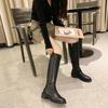 Leather New In Ladies Knee High Shaft Shoes Flat Women's Long Boots Comfortable and Elegant Spring Autumn 2024 Work Cosplay Hot
