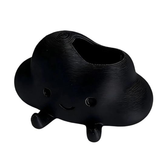 Cloud Shaped Storage Holder, Cute Smiling Face Decor, Multi-Functional Organizer for Pen Succulents & Makeup Brush, Compact Ornament for Desktop Decor