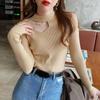 Чувство дизайна: нишевый вязаный базовый свитер для весны, осени и зимы, новая женская одежда, внутренний слой, свисающий воротник сверху свитера