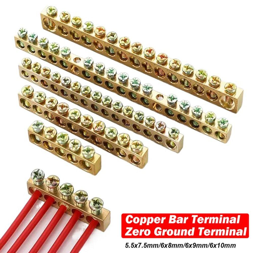 Copper Wire Connector With Hole Screw Terminal Block Brass Connection Row  Electrical