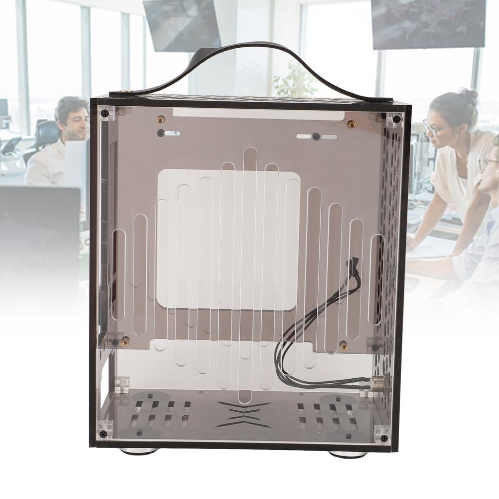23x20.5x12см Миниатюрный корпус для ПК ITX Прозрачный Акриловый Корпус для ПК Портативный Корпус для Настольного Компьютера 360 Градусов Открытый Полый Корпус