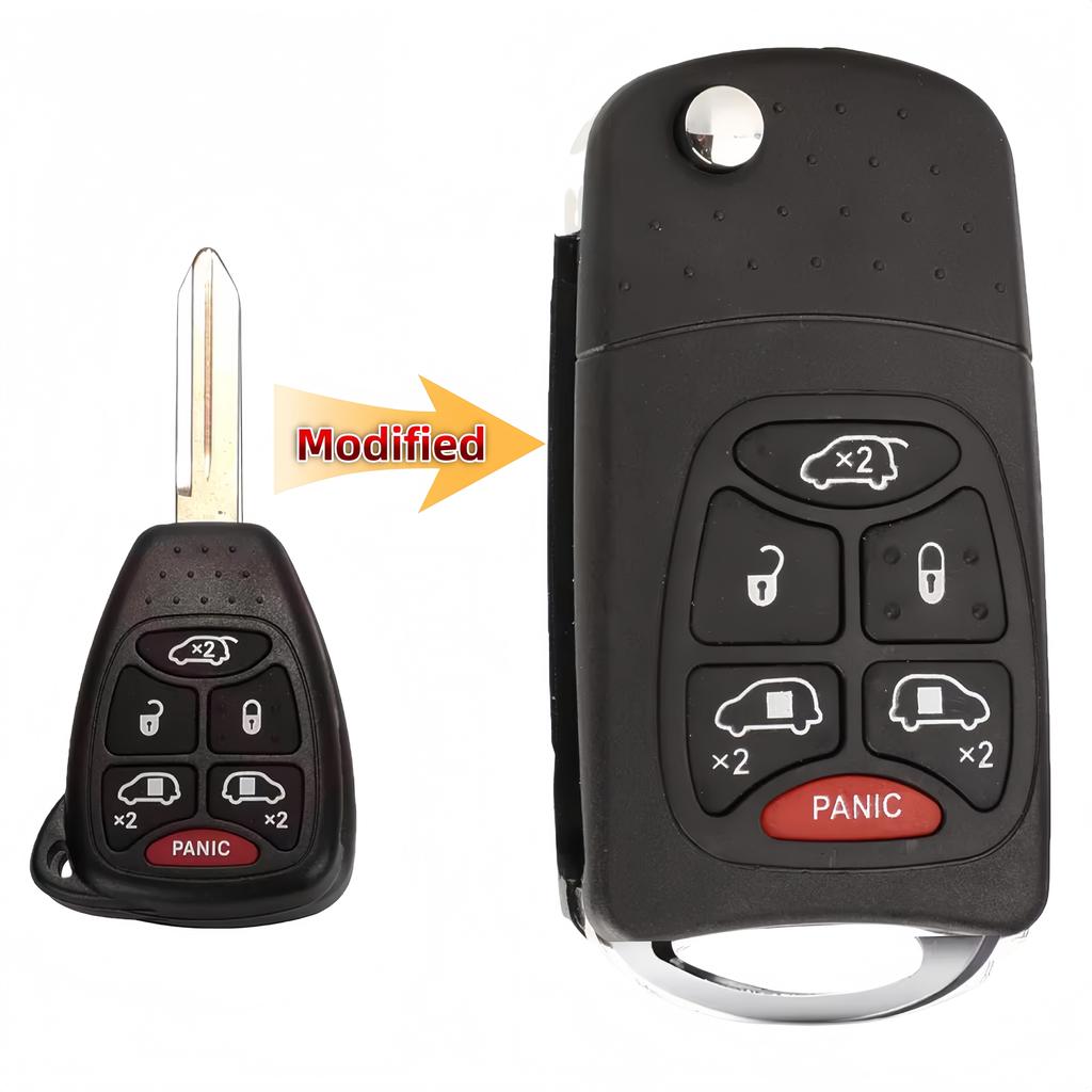 XJMYNB For Chrysler Aspen 300 Dodge Jeep Commander Grand Cherokee 2/3/4/5/6 Buttons Modified Flip Remote Car Key Shell Case