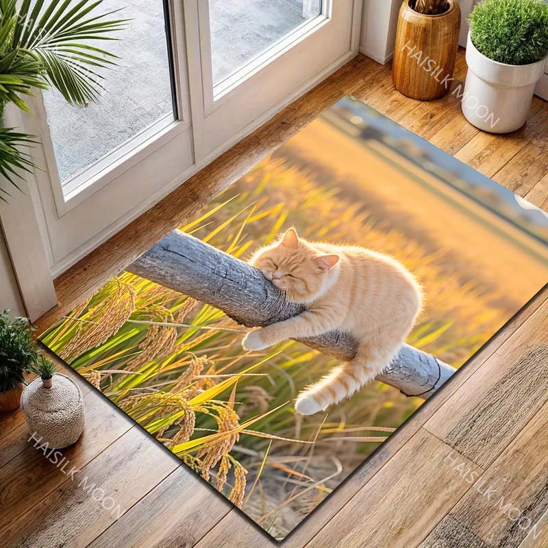 Multiple sizes Cat Nap Scenic Rug Pattern Carpet for Living Room Bedroom Sofa Home Decor Non-slip Floor Mat Luxury Gift