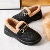 Старые пекинские хлопковые туфли, женская зимняя одежда 2025 года, новые бархатные утолщенные мокасины с одной педалью, модные теплые туфли Doudou