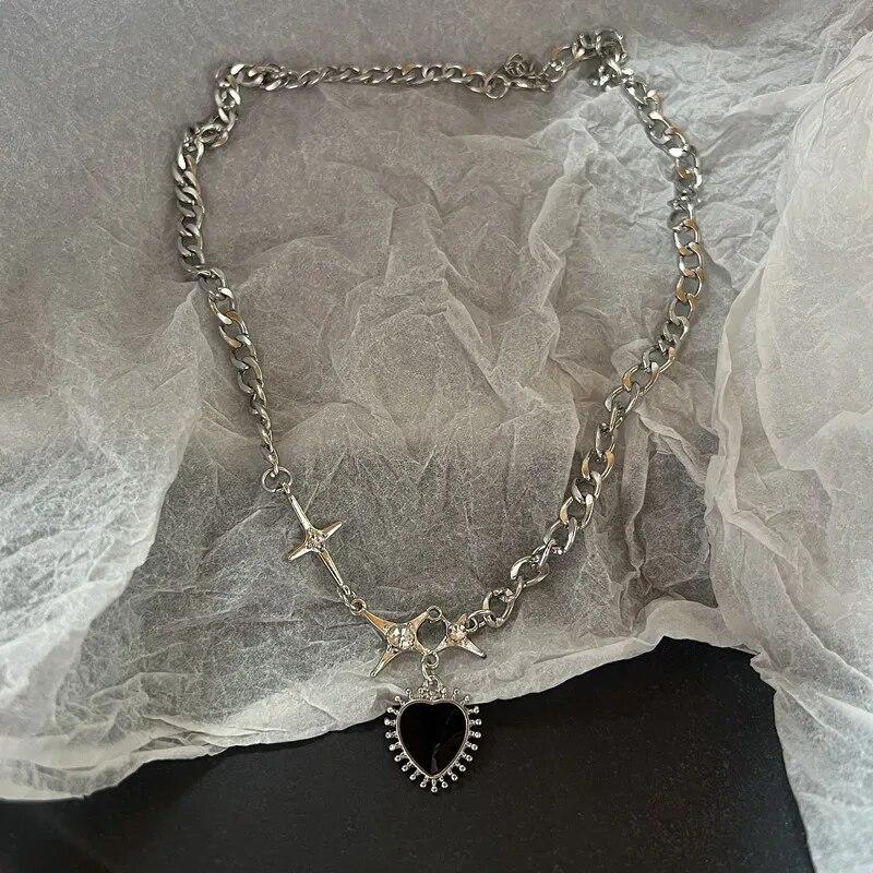 Ретро готический крест с вишней, летняя подвеска, ювелирное ожерелье, серебряное ожерелье в стиле панк, модные очаровательные массивные ювелирные изделия Y2k