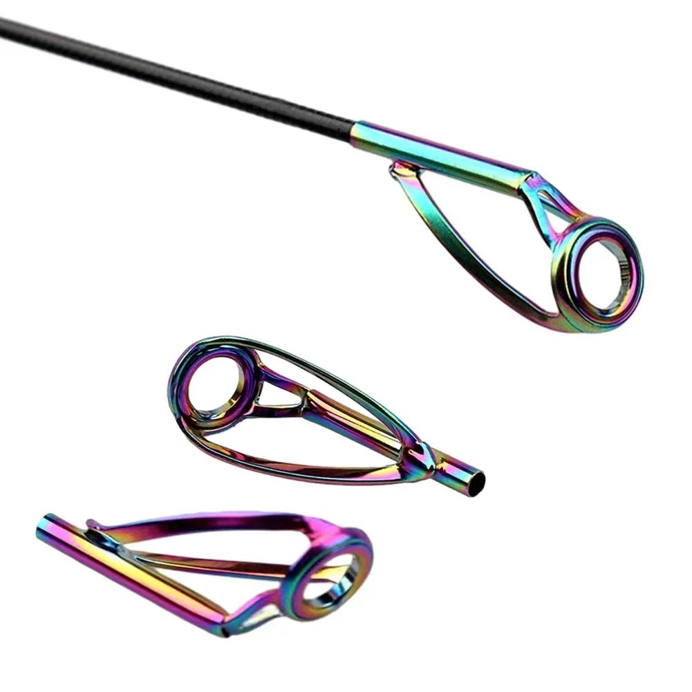 5Pcs Fishing Rod Tip Guides Repair Kit DIY Stainless Steel Frames Ceramic Ring Spinning Casting Fishing Rod Tackle Tool