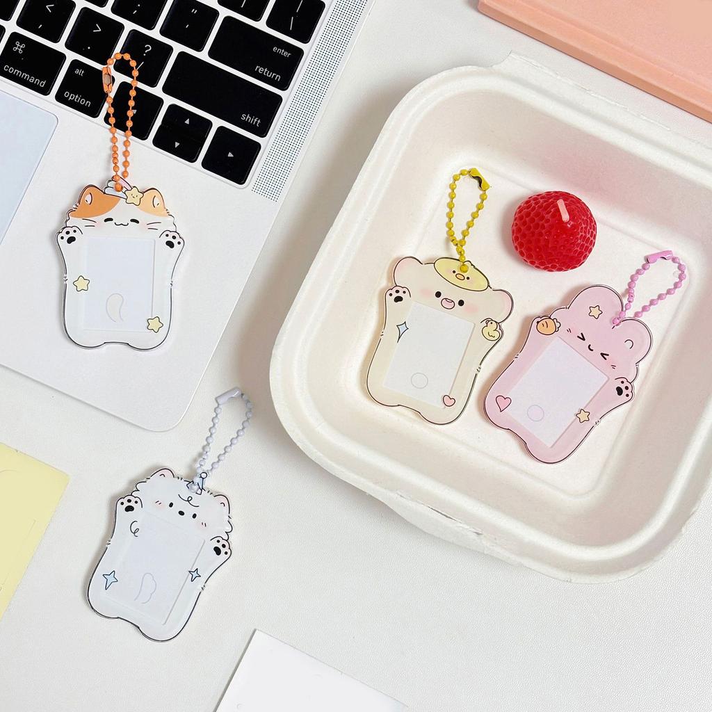 Мультяшный держатель для фотокарточек 1 дюйм K-pop держатель для фотокарточек с брелоком держатель для ID-карт кулон брелок рукав для студенческого билета