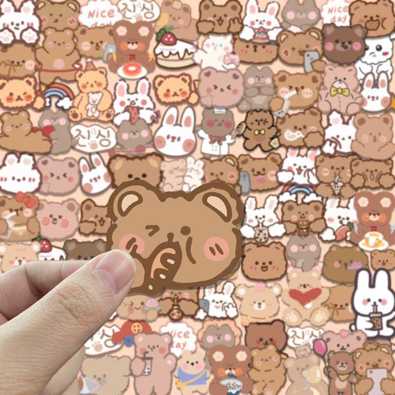 50 Ins стиль мультфильм милый медведь кролик наклейки Чемодан ноутбук коробка для хранения журнал наклейки