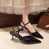 2025 New Summer Design High Heels Woman Pumps Buckle Strap Mules Slippers Sexy Pointed Toe Wedding Banquet Female Shoes