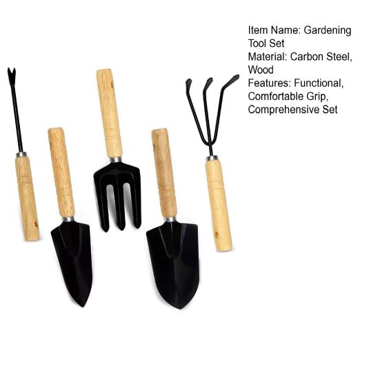 Набор садовых инструментов из углеродистой стали, совок с деревянной ручкой, прочные ручные грабли, вилка с сумкой для хранения, подарки для садоводов-любителей