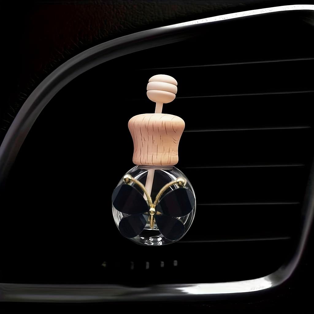 1pc Car Butterfly Glass Bottle, Reusable Car Essential Oil Diffuser, Empty Glass Bottle Pure Decoration Car Accessories
