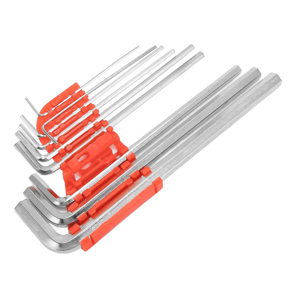 9Pcs Hex Key Wrench Set Long Arm High Carbon Steel Metric Hex Wrench Set with T Handle