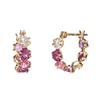 Hoop Earrings for Women Gold Garnet Amethyst Tourmaline 10K K10 10K [Barzaz]